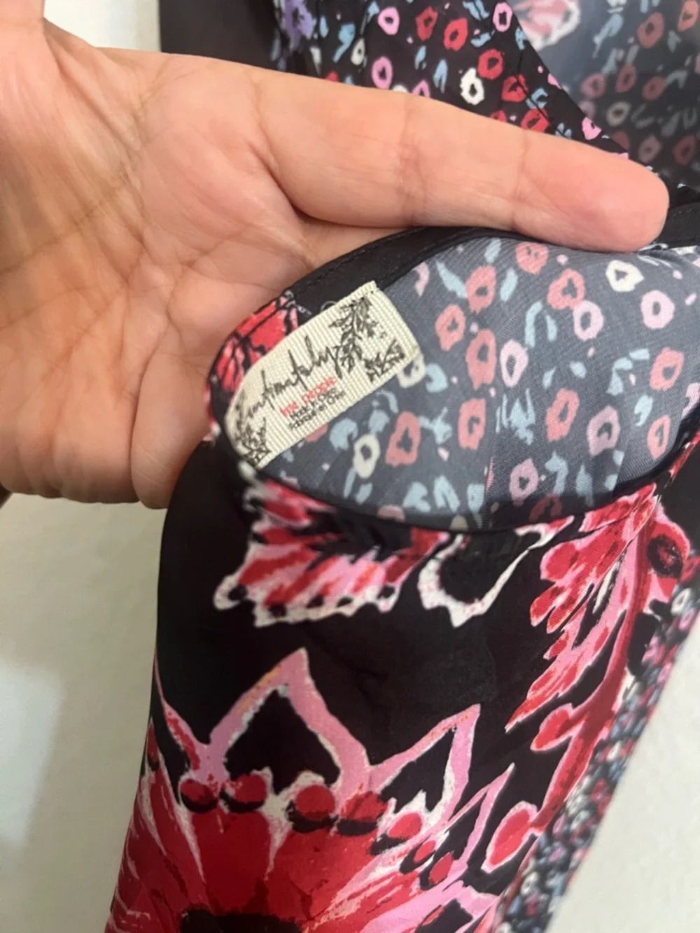 Free People Your Better Side Slip Midi Dress Color Black small floral patchwork - Picture 8 of 10